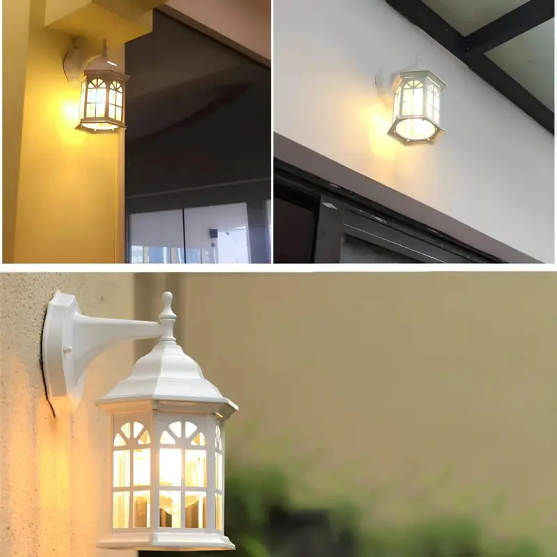 Eurochic europaeische retro led aussenlampe schwarz bronze weiss garten beleuchtung wetterfest stilvoll ip44 xlumina7