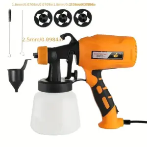 Paint Sprayer HVLP Electric Spray Gun, Two Spray Nozzles In Total, 3 Spray Patterns