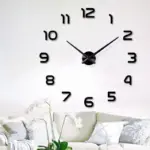 FTJbMode 3D Big Size Wandklok Spiegel Sticker Diy Korte Woonkamer Decor Meetting Kamer Wandklok