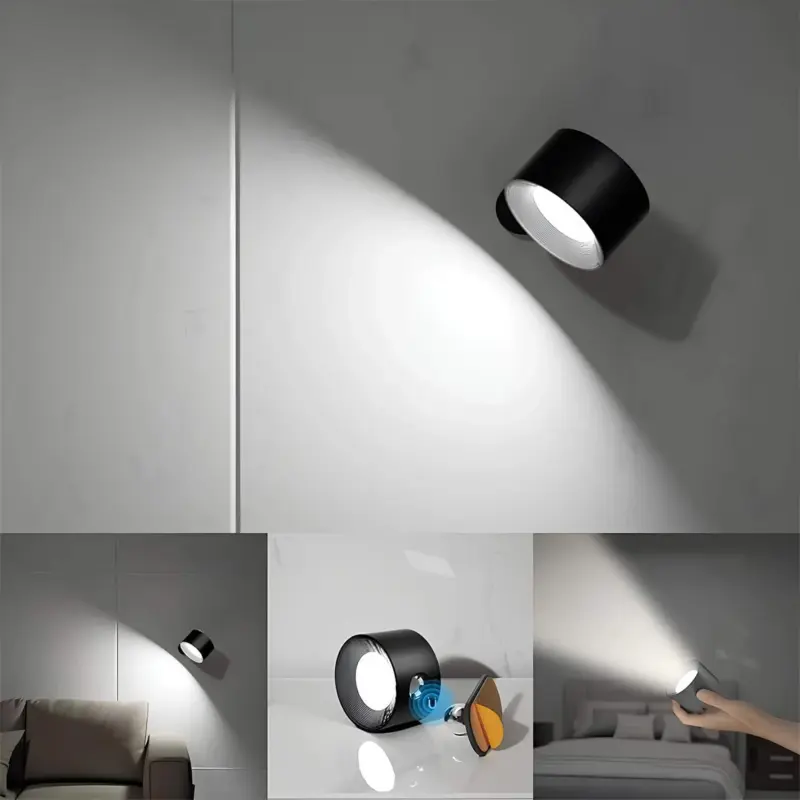Flexilamp kabellose 360 grad wandlampe schwarz weiss gold silber wiederaufladbar modern design xlumina4