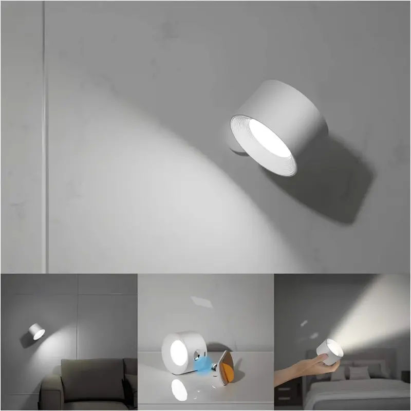 Flexilamp kabellose 360 grad wandlampe schwarz weiss gold silber wiederaufladbar modern design xlumina5
