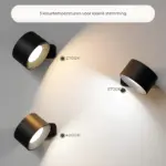 Flexilamp kabellose 360 grad wandlampe schwarz weiss gold silber wiederaufladbar modern design xlumina9
