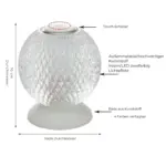 Flexiluxe kristall tischleuchte drahtlos dimmbar led kristall tischlampe elegant modern xlumina