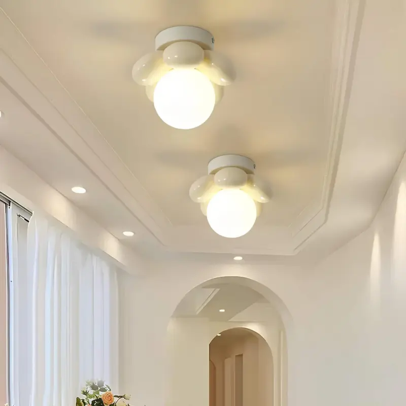 Floraaura plafondlampe skandinavisches blumenmuster deckenleuchte modern led lichtquelle weiss schwarz xlumina4