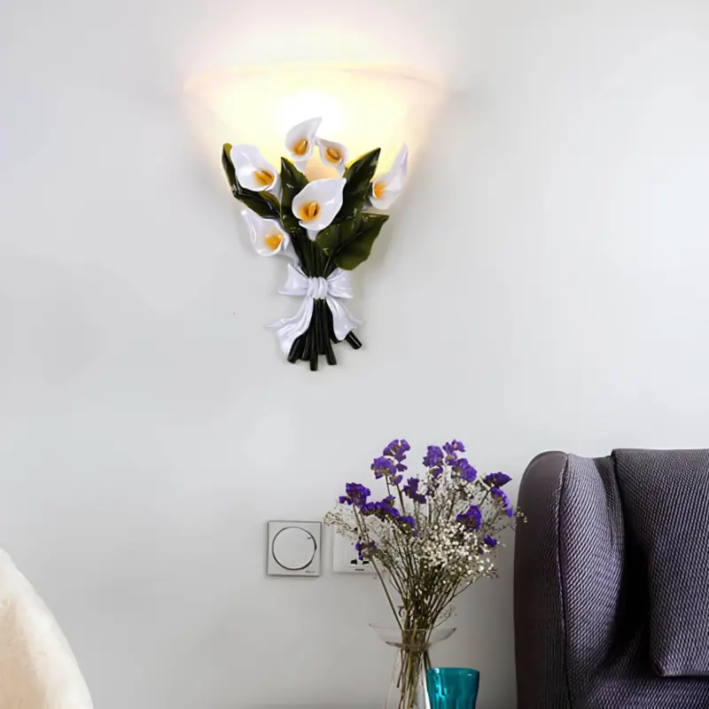 Floralicht wandlampe blumenstrauss design schwarz 12w led wandleuchte xlumina2
