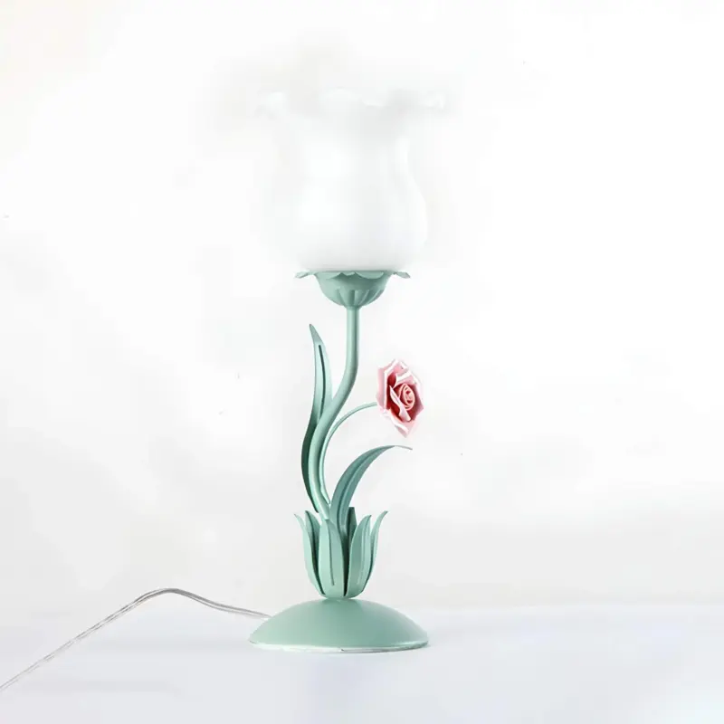 Floralight nachttischlampe blumendesign led glas nachtbeleuchtung xlumina4