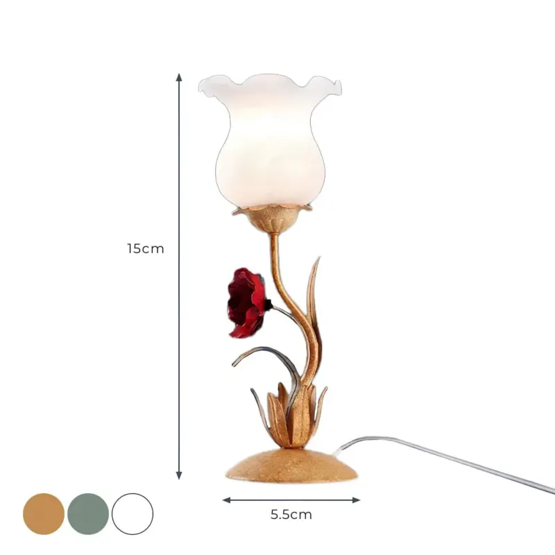 Floralight nachttischlampe blumendesign led glas nachtbeleuchtung xlumina9