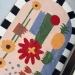 Florals checkered mat
