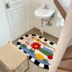 Florals checkered mat