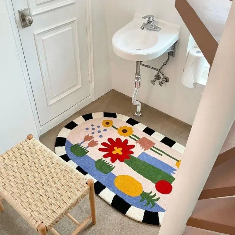 Florals checkered mat