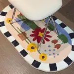 Florals checkered mat