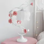 Floralux tischlampe mit keramikrose pastorale stil tischleuchte innenbeleuchtung xlumina2