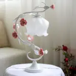Floralux tischlampe mit keramikrose pastorale stil tischleuchte innenbeleuchtung xlumina3