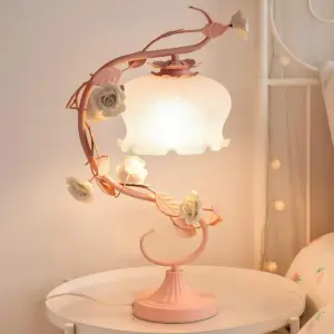Homeko - Table lamp with ceramic rose
