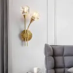 Floraluxe blumige wandleuchte zwei lichter elegante blumenform wandleuchte xlumina2