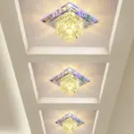 Flush mount aisle crystal square ceiling lights led 3w5w modern
