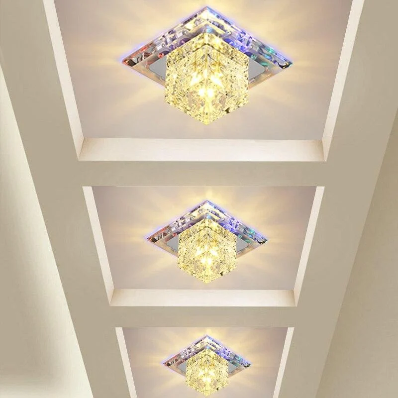 Flush Mount Aisle Crystal Square Ceiling Lights Led 3w5w Modern 139798