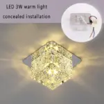 Flush mount aisle crystal square ceiling lights led 3w5w modern
