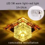 Flush mount aisle crystal square ceiling lights led 3w5w modern