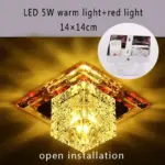 Flush mount aisle crystal square ceiling lights led 3w5w modern