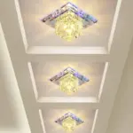 Flush mount aisle crystal square ceiling lights led 3w5w modern