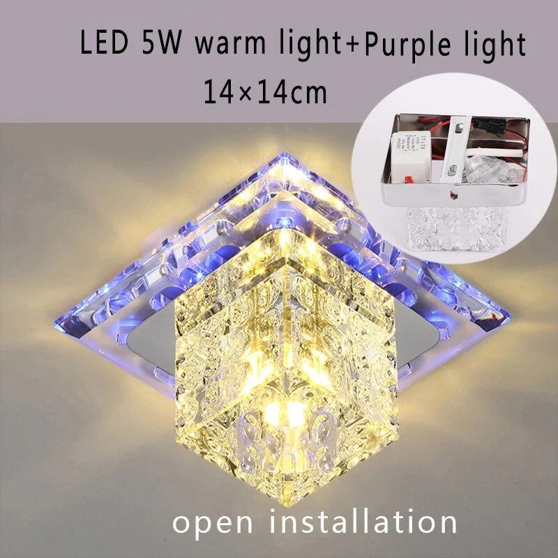 Flush Mount Aisle Crystal Square Ceiling Lights Led 3w5w Modern 291074