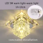 Flush mount aisle crystal square ceiling lights led 3w5w modern