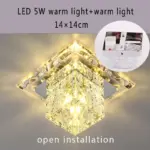 Flush mount aisle crystal square ceiling lights led 3w5w modern