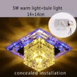 Flush mount aisle crystal square ceiling lights led 3w5w modern