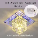 Flush mount aisle crystal square ceiling lights led 3w5w modern