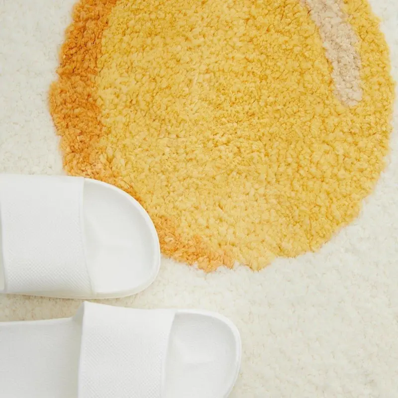 Fried egg rug