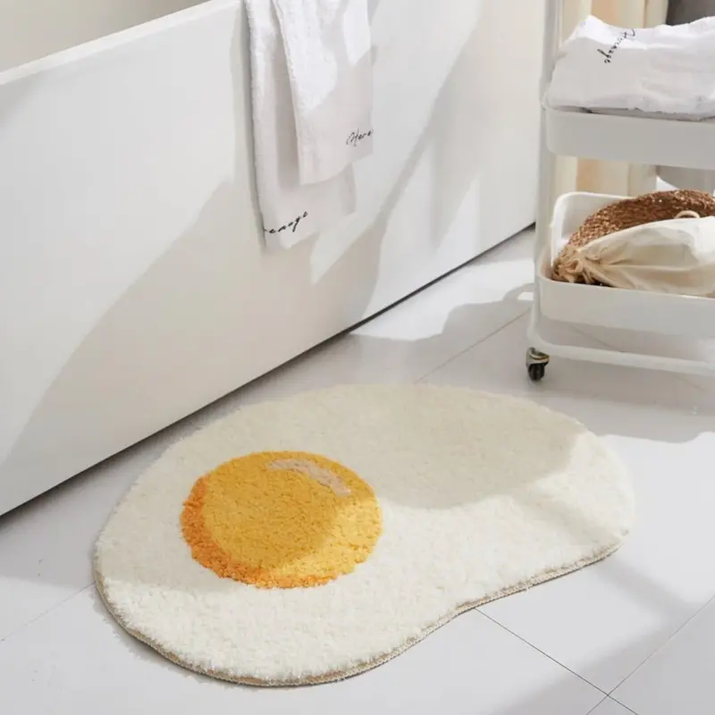 Fried egg rug
