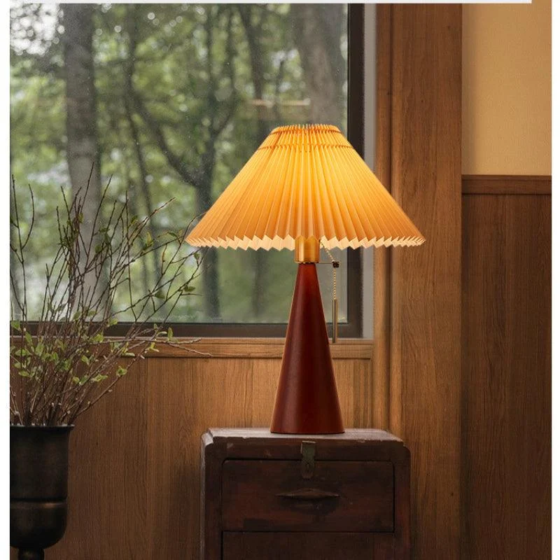 Retro Pleated Umbrella Table Lamp - ISTANBULLU LTD