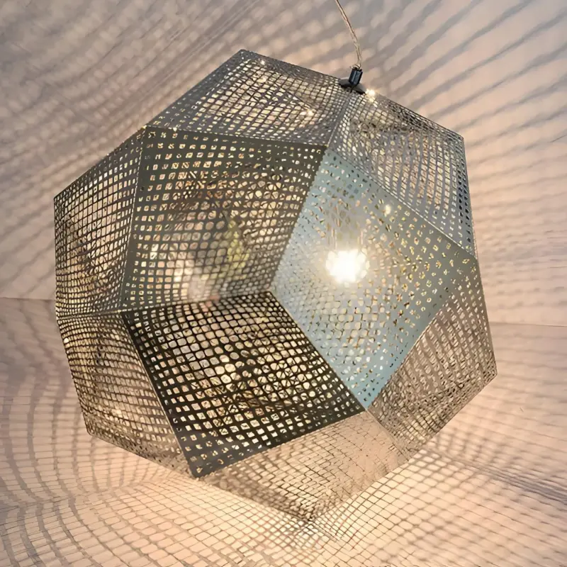 Geometrische runde haengelampe metall lichtdesign modern schwarz gold silber xlumina5