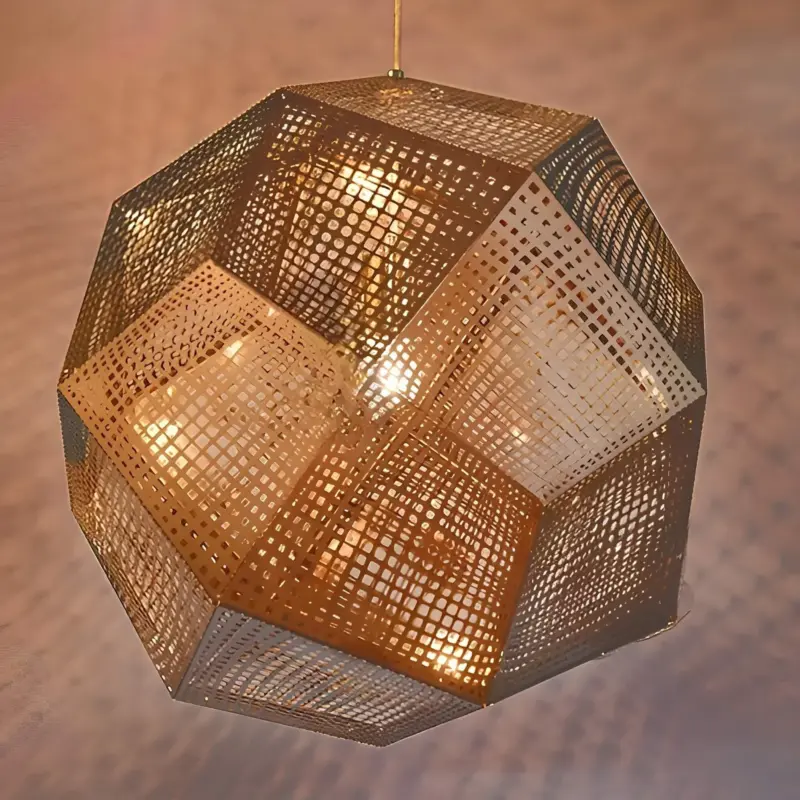 Geometrische runde haengelampe metall lichtdesign modern schwarz gold silber xlumina6