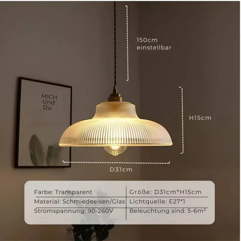 Glacialglow glas haengelampe elegantes design modern stilvoll xluxmina6