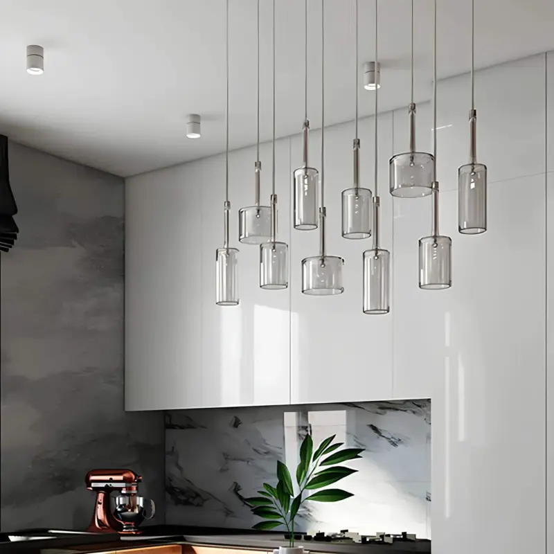 Glas esstisch hangeleuchte modern beleuchtung esszimmer elegant minimalistisch langlebig xlumina