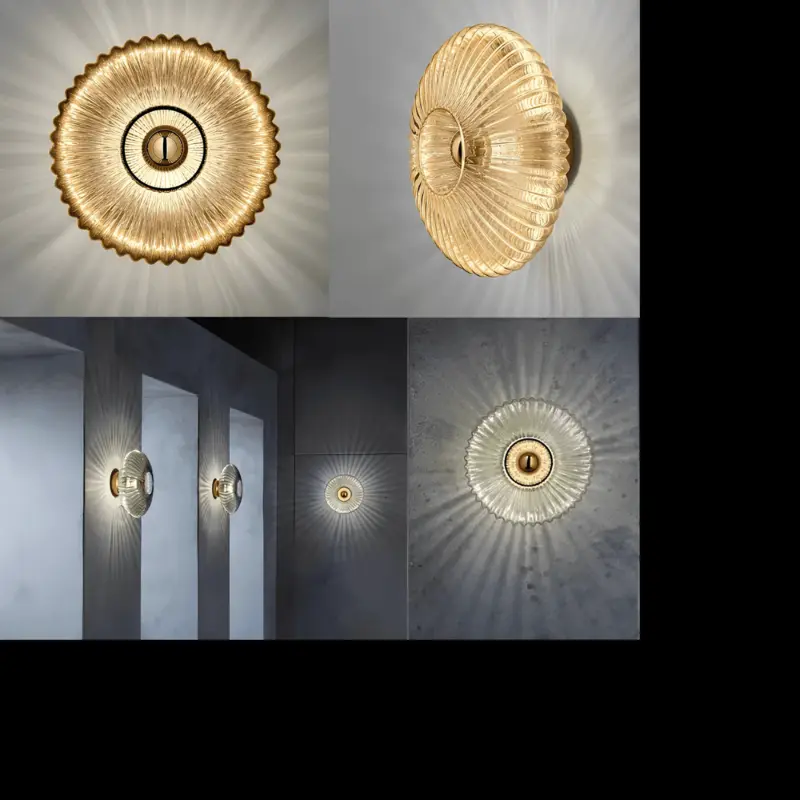 Glas wandleuchte wellenlicht 10W 2700K elegant modern wohnzimmer xLumina