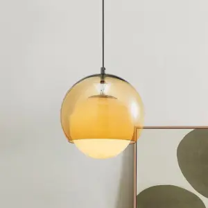 Homeko Orange Bauhaus Glass Pendant Light