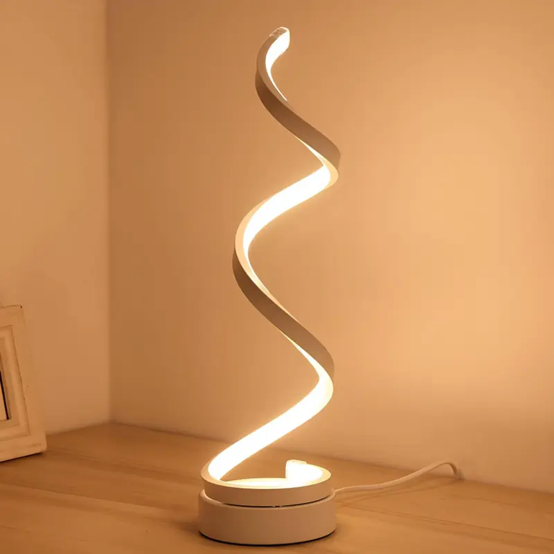 Globulb led spirallampe tischleuchte modern schwarz weiss dimmbar wohnzimmer buero xlumina3