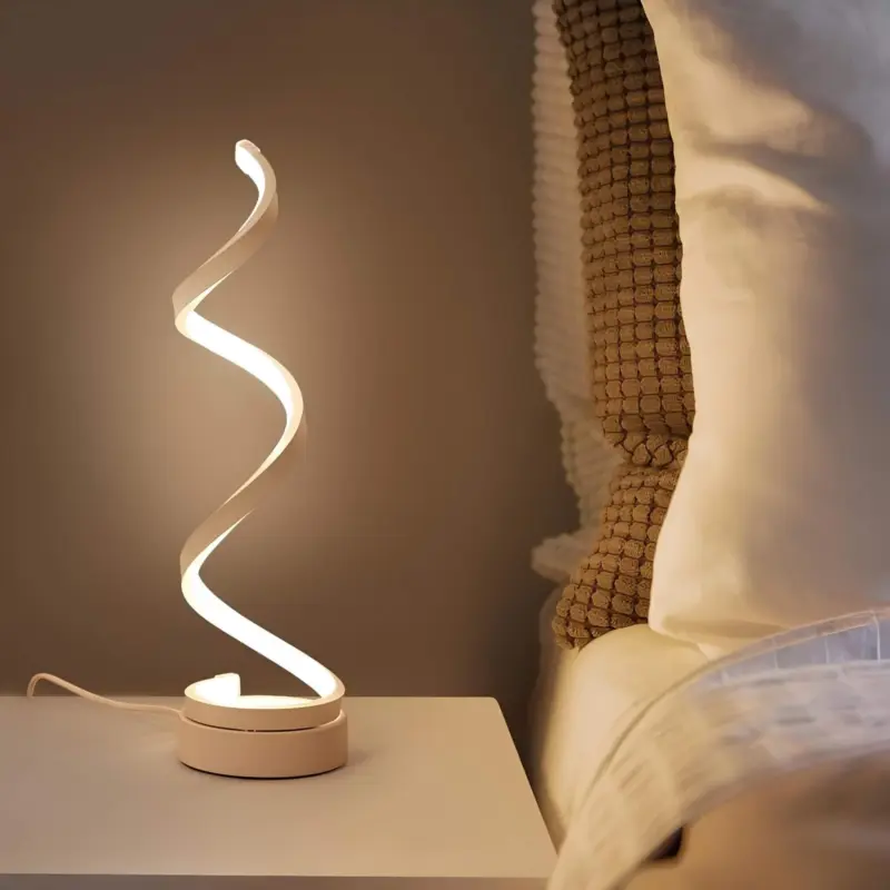 Globulb led spirallampe tischleuchte modern schwarz weiss dimmbar wohnzimmer buero xlumina4