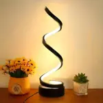 Gloedcurve spiral tischlampe modern led schwarz weiss gold wohnzimmer xlumina2