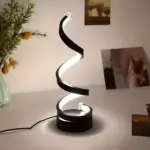 Gloedcurve spiral tischlampe modern led schwarz weiss gold wohnzimmer xlumina3