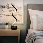 Gloedcurve spiral tischlampe modern led schwarz weiss gold wohnzimmer xlumina5