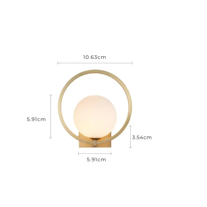 Gloedsphere moderne wandlampe runde glaskugel 1 lichtquelle gold schwarz elegant wandbeleuchtung xlumina8