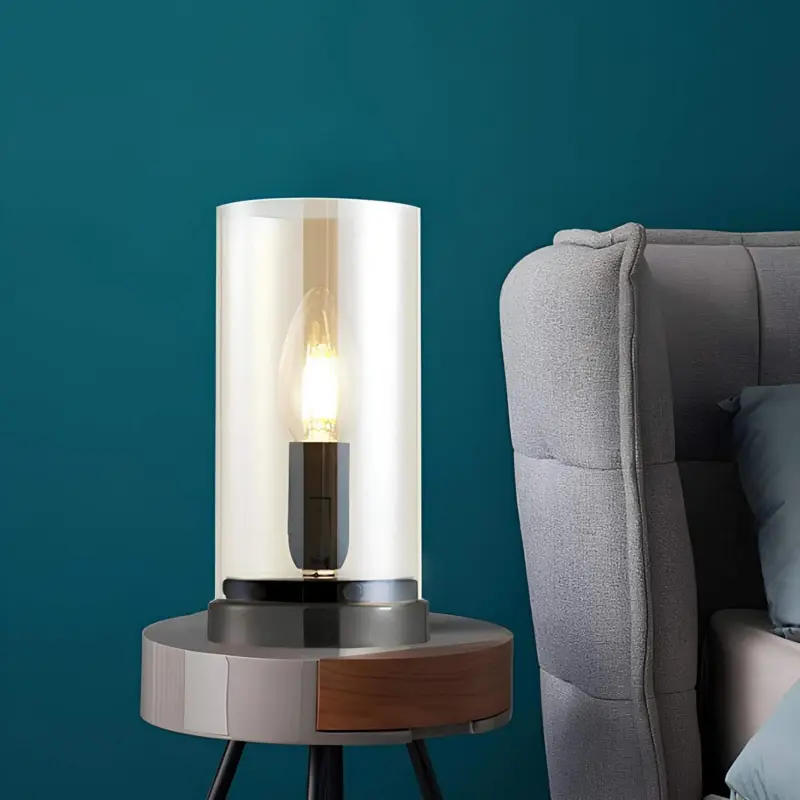 Gloeieva schwarze industrielle glas tischlampe wohnzimmer industrial design e27 lampe xlumina2