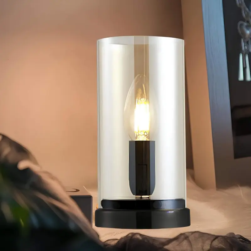 Gloeieva schwarze industrielle glas tischlampe wohnzimmer industrial design e27 lampe xlumina4