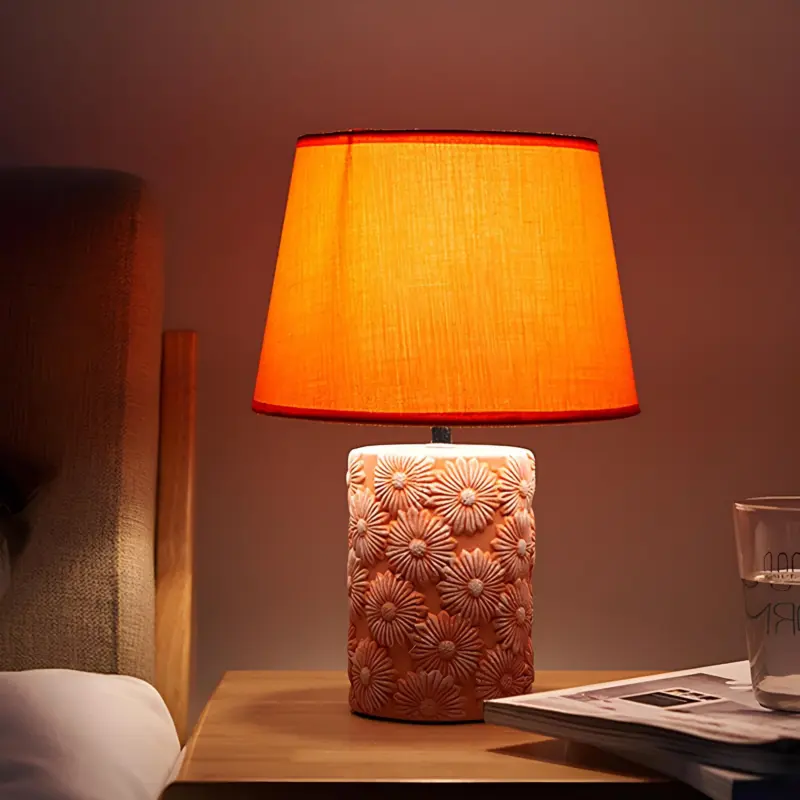 Gloeilieke tischlampe handgeschnitzte sonnenblumenbasis wohnzimmer beleuchtung warme leuchte orange xlumina