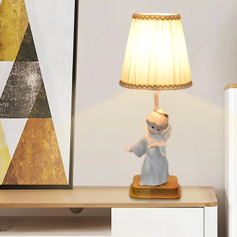 Glowangel nachttischlampe mit engelsdekor warmes licht schlafzimmerlampe xlumina