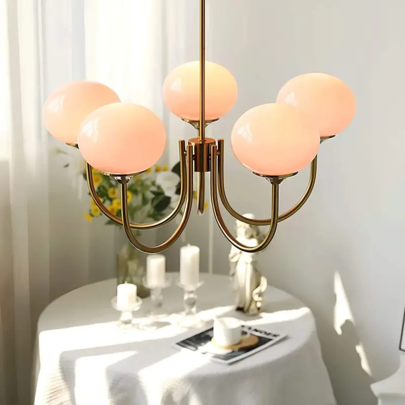 Glowing delight moderne kronleuchter aus marshmallow weiss 60cm xlumina5
